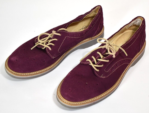 Women's Halogen Purple Leather Casual Round Toe Oxford Shoes W01112 Size 6 B - Picture 4 of 10