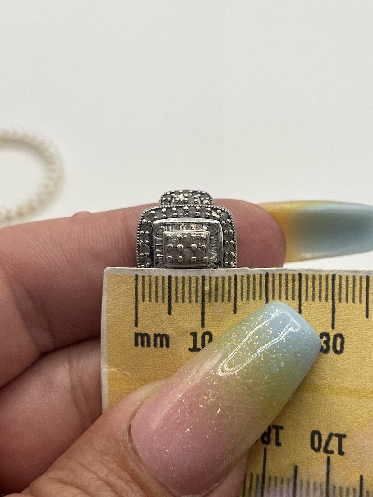 1ct Natural Diamond Rectangular Double Frame Wedd… - image 10