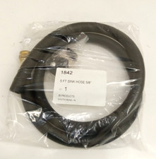 JB Products 1842 5 ft Service Sink Hose Black EPDM with 5/8" Brass Coupled Assy