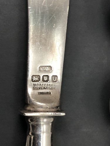 Onslow by Worcester englisches Sterlingsilber Gabeln und Messer Konvolut 15 Teile - Bild 7 von 14