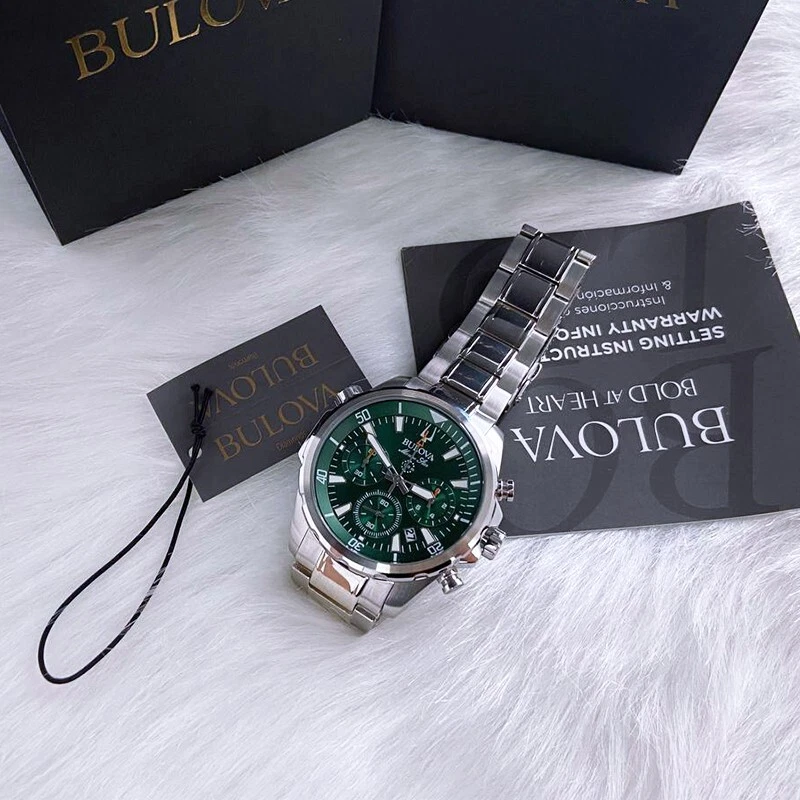 Мужские новые часы Bulova Classic Green Marine Star нержавеющая сталь 96B396 (43 мм) - Изображение 2 из 4