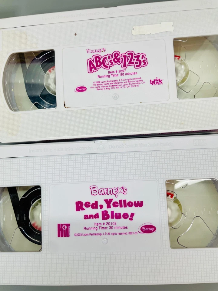 Barney's Outdoor Fun VHS 2003 Red Yellow Blue ABCs 123s Read With me Dance LOT Foto 3 de 4