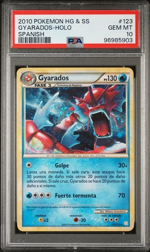 *POP 2* PSA 10 Shining Gyarados 2010 Pokemon Heartgold & Soulsilver Spanish #123
