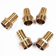 5PC- 3/4" HOSE BARB X 3/4 MALE NPT Brass Pipe Fitting NPT Thread Gas Fuel Water
