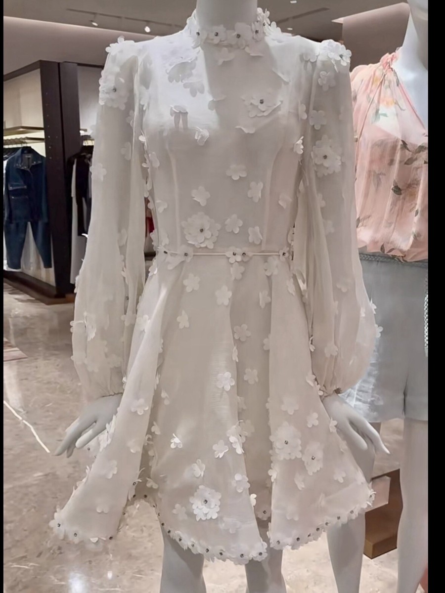 NWOT $1,750 Zimmermann Matchmaker Appliqué Lift Off Silk