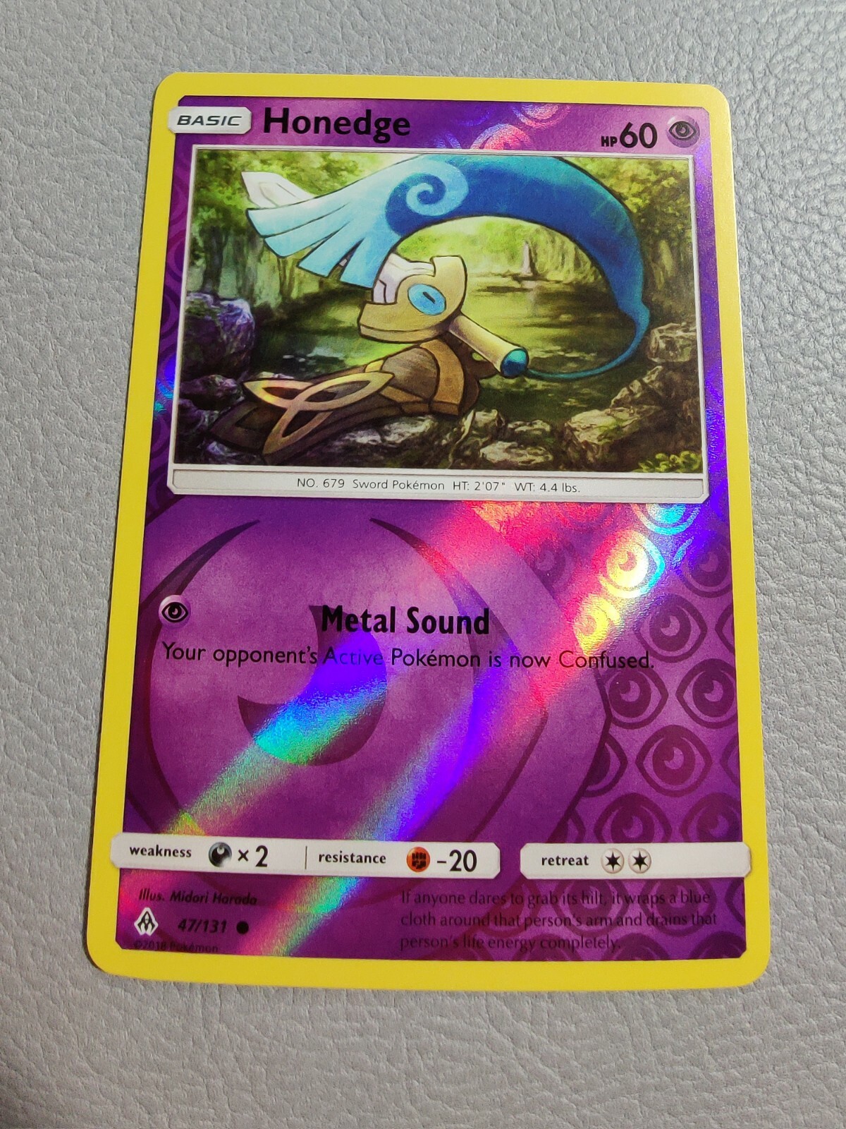 Honedge | Reverse Holo | MINT | SM Forbidden Light 47/131 | Pokemon