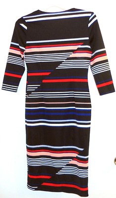 horizontal striped bodycon dress Classic Casual Deep V Neck Tie Waist Vertical Striped Bodycon dress –  sunifty main image 1