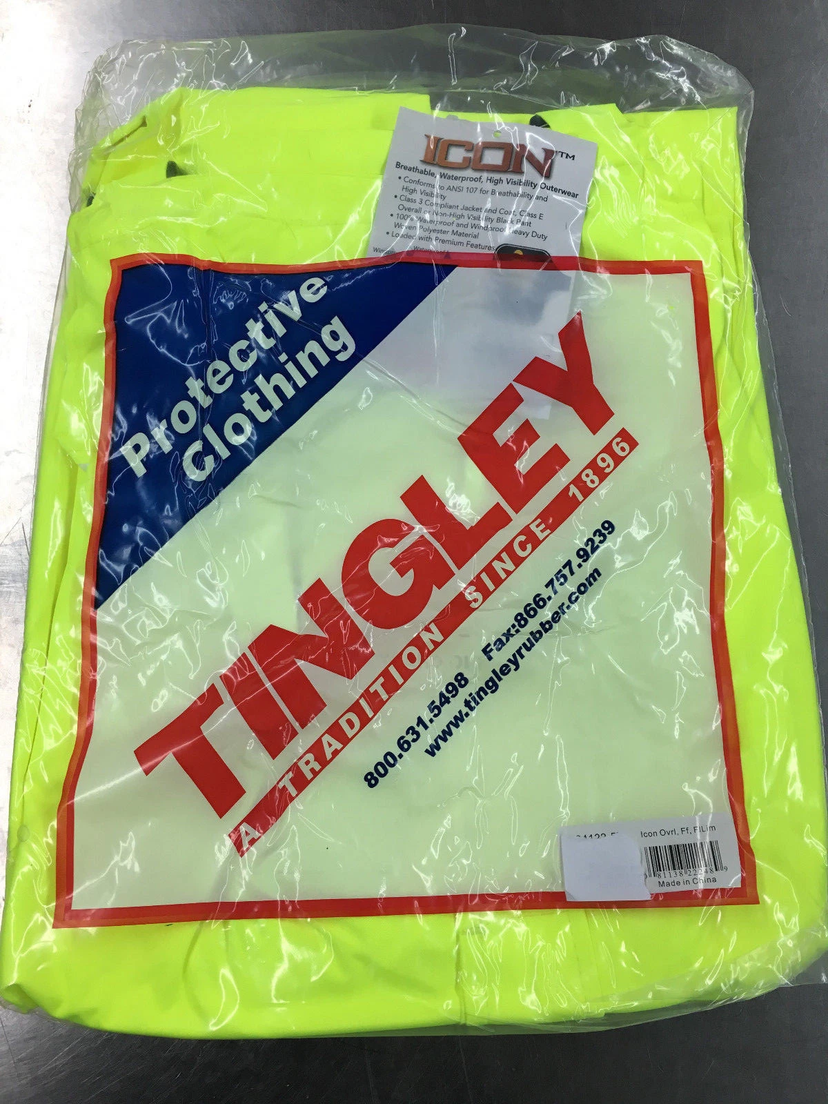 Tingley Icon 024122 High Visibility Class 3 Waterproof BIB Overalls Lime Green - product detail image 2