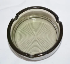 VTG Smoke Gray Glass 3-slot Glass Ashtray MID-CENTURY