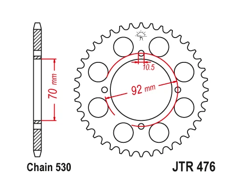 JT Steel Rear Sprocket 45T 45 Tooth Kawasaki KZ400 KZ440 1974-1985 KH400 KZ305 - Image 2 of 2
