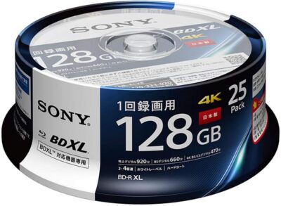 SONY Blu-ray Disc BD-R XL 128GB 4X Speed Printable Disc 25 discs