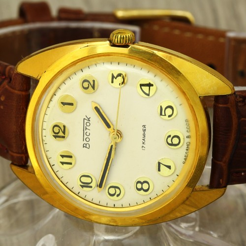 Wostok vostok gold plated AU USSR Soviet mechanical wristwatch Caliber 2409A - Picture 4 of 10