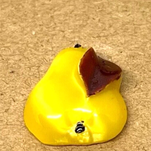 "Precioso vidrio difícil de encontrar HP pera fruta lunar amarillo con detalle marrón 3/4"" 3D" Foto 2 de 4