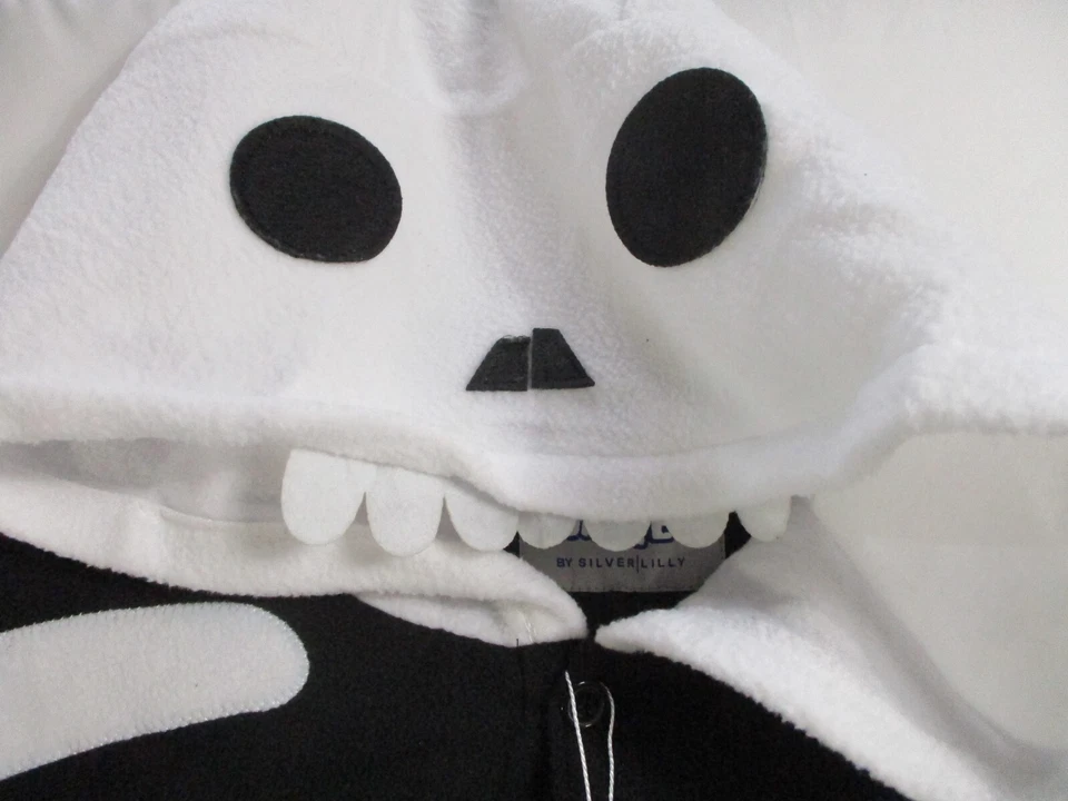 Traje de unión esqueleto para mujer pequeño disfraz Halloween Funziez con capucha cremallera nuevo Foto 2 de 4