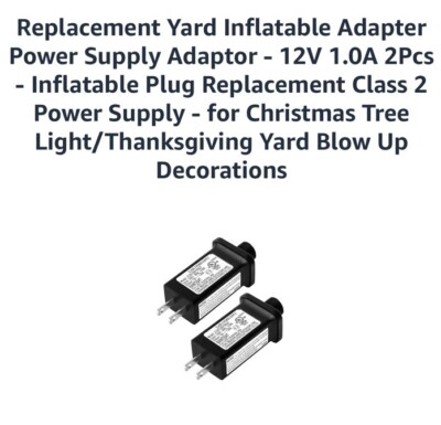 Replacement Power Supply For Yard Inflatables - 12V 2.0A Adapter (UL/ETL Listed)