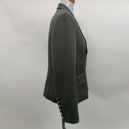 Focus 2000 Women's Blazer Size 14 Gray Blue Pin Multicolor Striped Lined - Picture 6 of 9