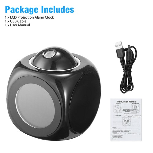 Alarm Clock LED Wall/Ceiling Projection LCD Digital Voice Talking Temperature - Picture 11 of 12