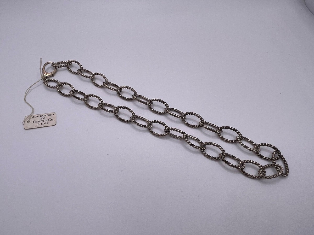 Tiffany Twist Oval Link Necklace 18 Inch Sterling Silver 925 New w