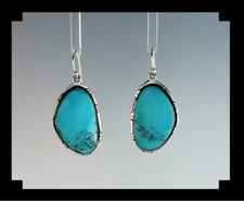 Handcrafted Sterling and Kingman Turquoise Earrings