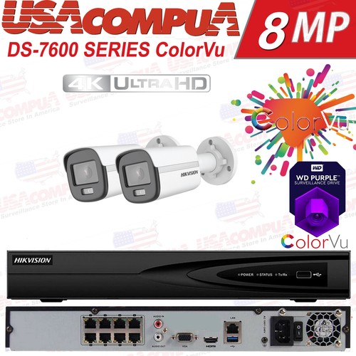 Hik OEM 4K Security Camera system 8CH PoE NVR ColorVu 2.8mm IP Whit HDD - Picture 9 of 16