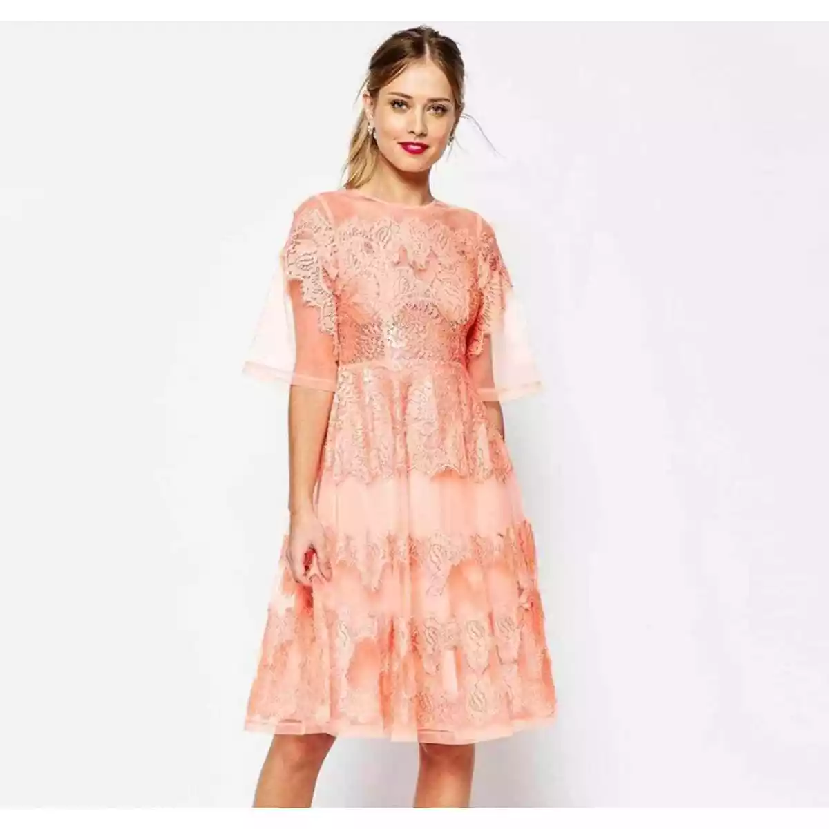 Peach clearance party dress