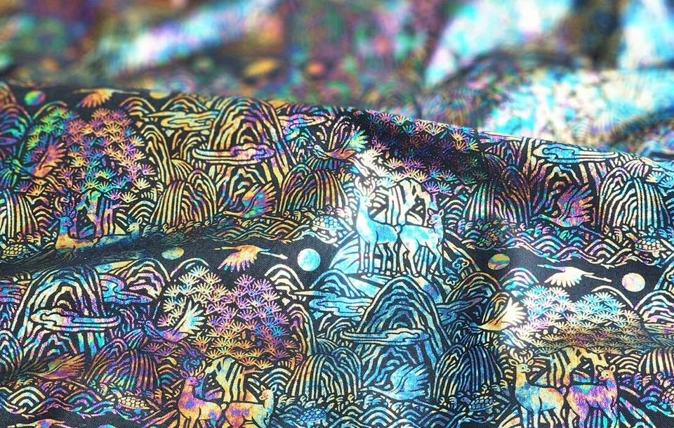 Koreanischer traditioneller Jagae Folienveredelung gemusterter Stoff hergestellt in Korea BTHY