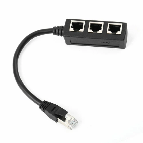 2x RJ45 Ethernet 1 to 3 Ports LAN Splitter Adapter Cable Network Connectors US - Picture 8 of 14