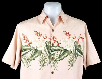 CARIBBEAN Herren Seide/Baumwolle S/S LUXUS HAWAII HEMD - M - 46  - UVP 85£