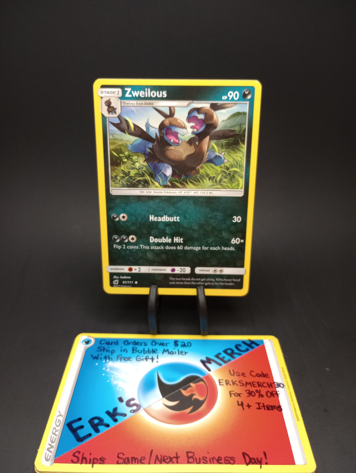 Zweilous 61/111 Crimson Invasion Regular Uncommon Pokemon Card