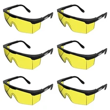 NEW Rectangular Safety Glasses with Side Shields - Yellow or Clear by JORESTECH