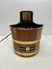 Vtg Richmond Cedar Works Sterling 5 Quart Electric Ice Cream Freezer Maker 165A