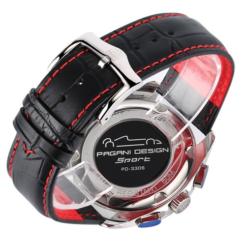 Reloj de pulsera de cuarzo cronógrafo PAGANI DESIGN de lujo para hombre caja de correa de cuero - Imagen 10 de 13