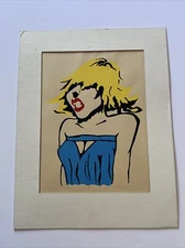 Jeff Curtis Serigraph Silkscreen Signed Blonde Portrait Modernist Expressionist
