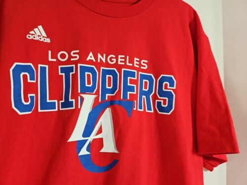 LA Clippers Adidas 100% Cotton T-shirt Red XL New Without Tags NBA Team - Picture 2 of 4