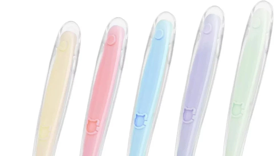 5PCS Silicone Baby Spoons - BLW Cat Design, Non-Slip Grip & Pastel Colors​ - Image 3 of 4
