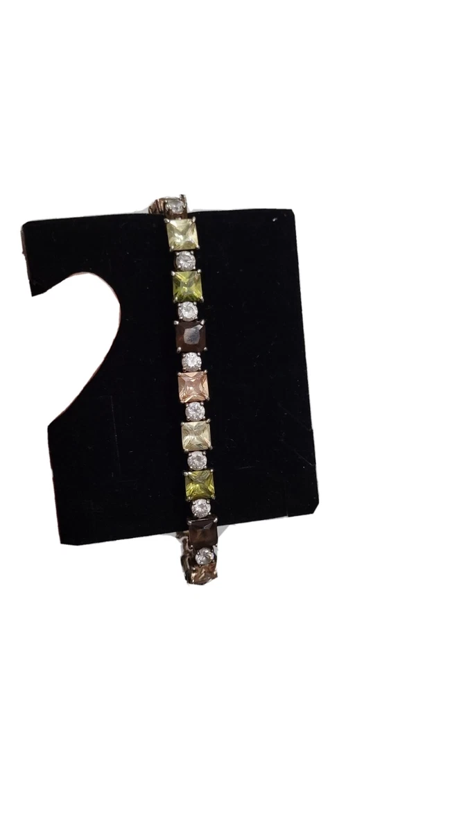 Vintage Sterling Silver 925 FAS stamp 14k gold with gemstones bracelet