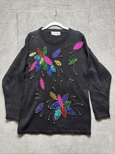 Vintage 90s Victoria Harbour Sweater M Black ...