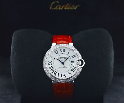 Cartier Ballon Bleu 36mm, Silver Dial, Diamond Bezel - 18kt White Gold, WE900651