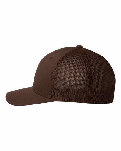 Sombrero gorra de camionero Flexfit - marrón - se adapta a 6 7/8 ~ 7/3/8 - Imagen 2 de 3