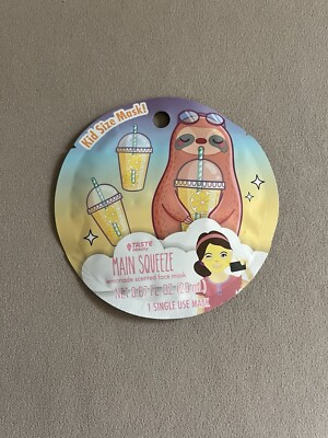 Main Squeeze: Lemonade Scented Kid Size Face Mask~Includes 1 Single Use Mask~New