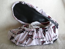 NFL Falcons bowling shoe covers. Men's size 10-12. Cotton, lined, vinyl soles