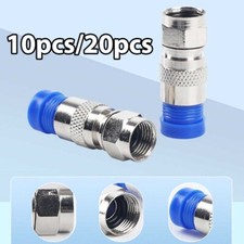 10/20 Pack F-Type Compression Connector Male Plug RG6 Quad Shield Coax Cable
