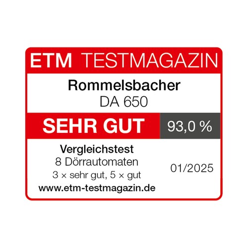 Rommelsbacher DA 650 Dörrautomat Dörrgerät Trocknungsgerät Obsttrockner 600 Watt - Bild 9 von 11