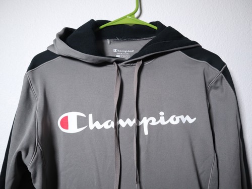 S Grey & Black Champion Sweater w Hoodie - Picture 2 of 7