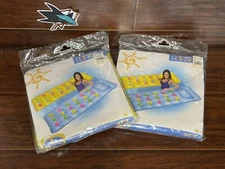 2006 Intex 18 Pocket Lounge X2 The Wet Set 74” X 28” Blue & Yellow Air Mat Float