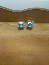 Earrings Sterling Studs Made With Aurora Borealois Crystal From Swarovski(AA103)