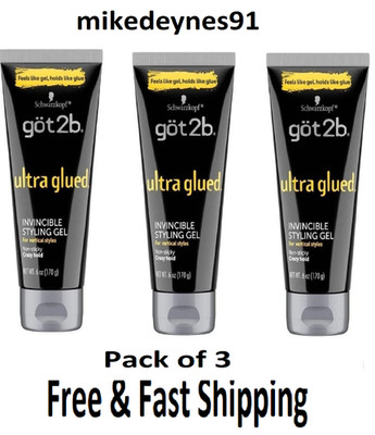 Got 2B Glued Ultra Styling Gel 6oz-- 3 Packs