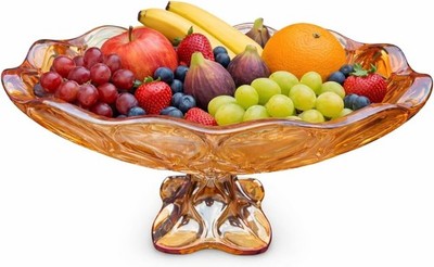 Große dekorative Glasschale mit Ständer geeignet für Obst/Salat Mehrfach