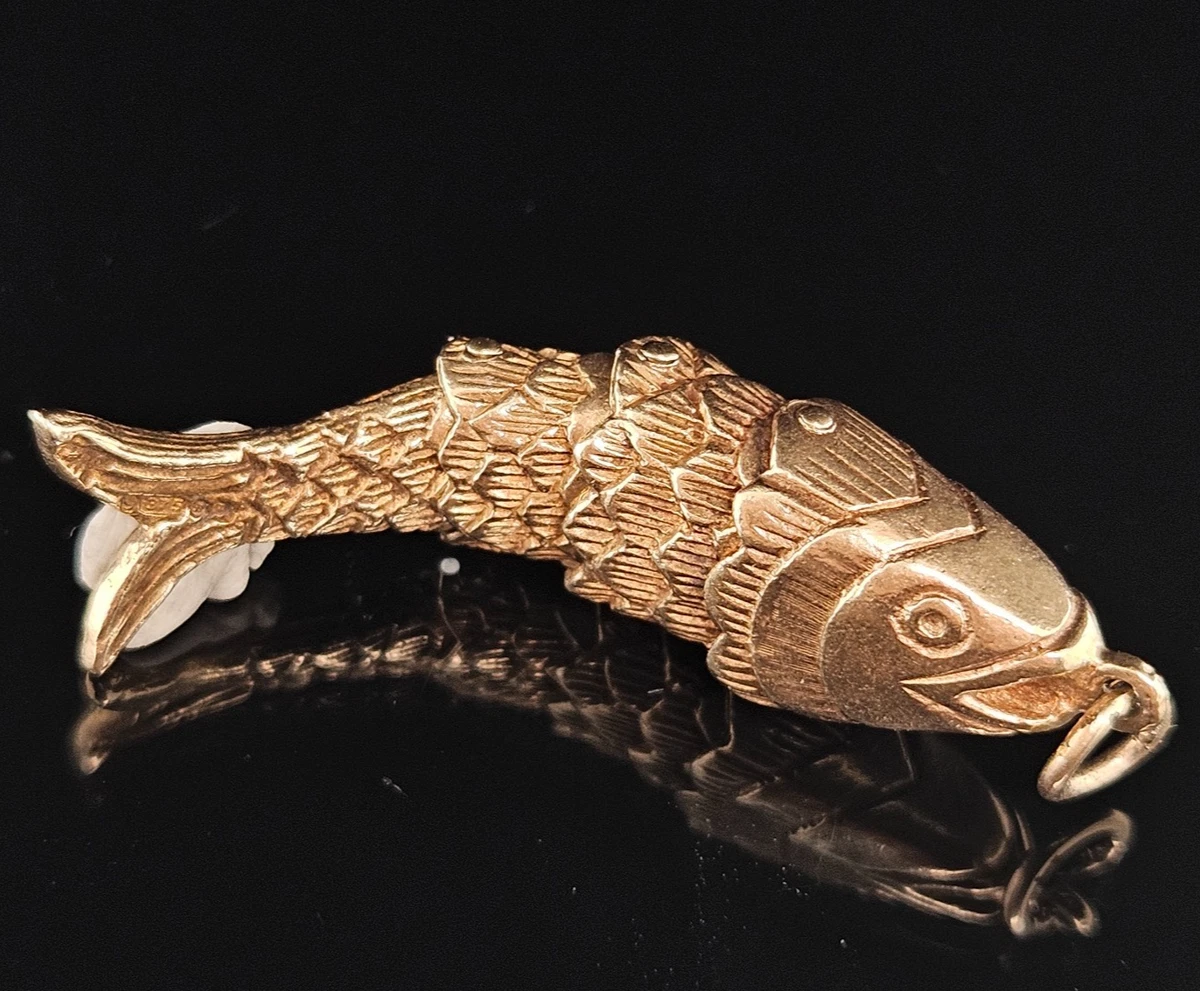 Gold Fish Charm In Vintage & Antique Fine Charms & Charm Bracelets