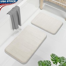 Memory Foam Bath Rug Set Non Slip Quick Dry Super Absorbent Bathroom Mats New